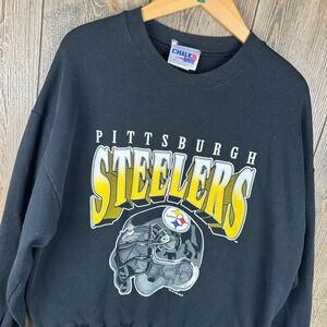 NFL Pittsburgh Steelers Vintage 1995 Chalk Line Sweatshirt Black XL Football